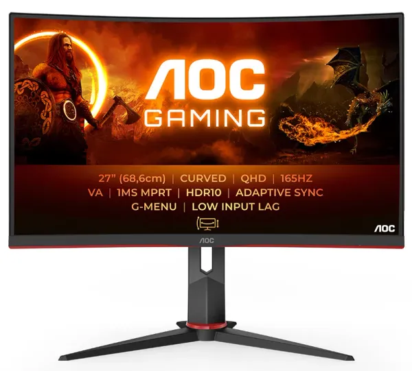 AOC presents the new 27-inch 1440p CQ27G2S/BK VA curved gaming monitor with 165hz VRR